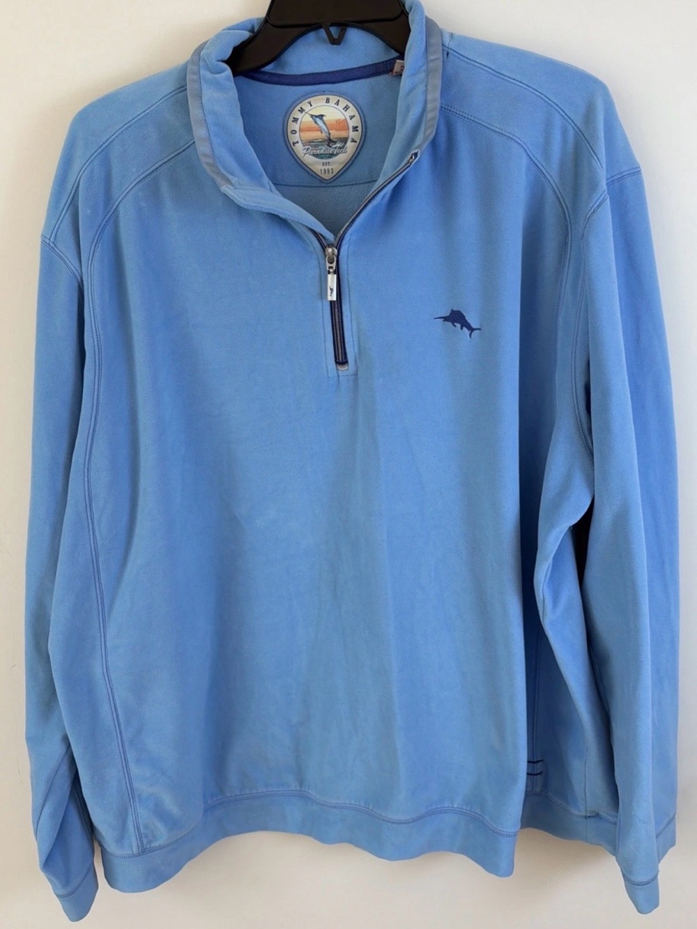 Tommy Bahama Paradise Tech Men's Light Blue 1/2 Zip Pullover Jacket XXL